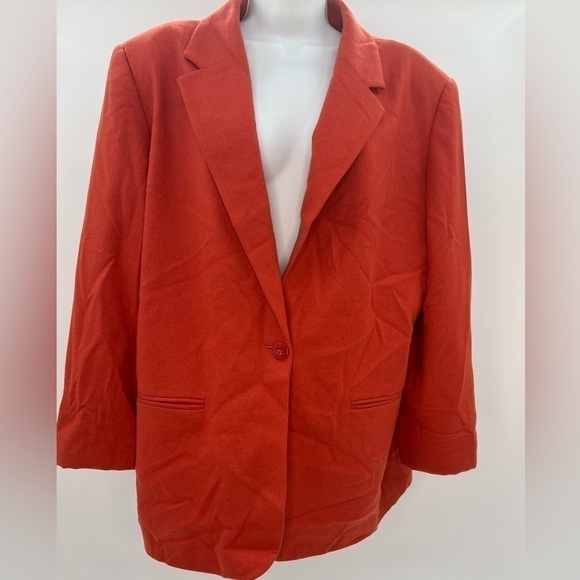Requirment Dark Salmon Colored Vintage 90s Blazer Coat Size 18 - Picture 3 of 13